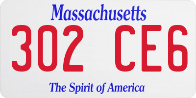 MA license plate 302CE6