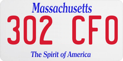 MA license plate 302CF0