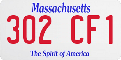 MA license plate 302CF1