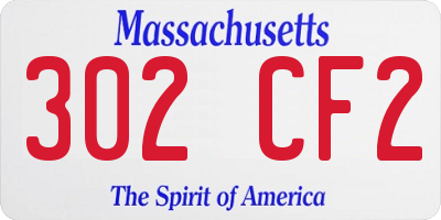 MA license plate 302CF2