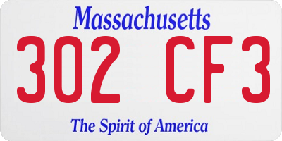 MA license plate 302CF3