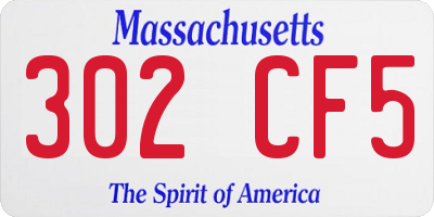 MA license plate 302CF5