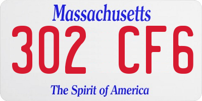 MA license plate 302CF6