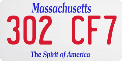 MA license plate 302CF7