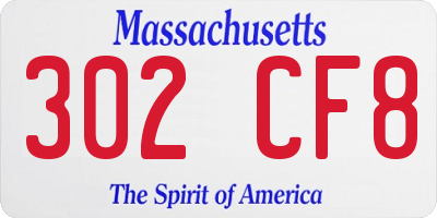 MA license plate 302CF8