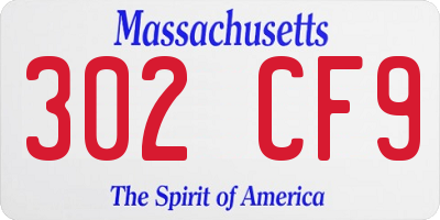 MA license plate 302CF9