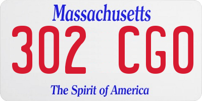 MA license plate 302CG0