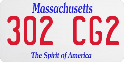 MA license plate 302CG2