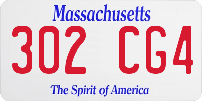 MA license plate 302CG4