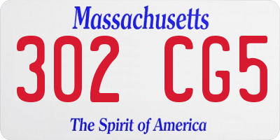 MA license plate 302CG5