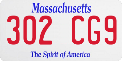 MA license plate 302CG9