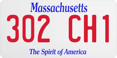 MA license plate 302CH1