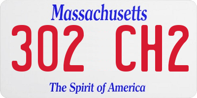 MA license plate 302CH2