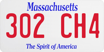 MA license plate 302CH4