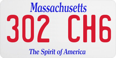 MA license plate 302CH6