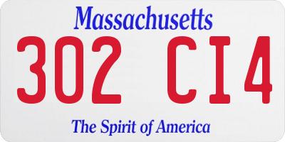 MA license plate 302CI4