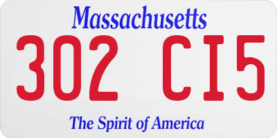 MA license plate 302CI5