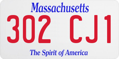 MA license plate 302CJ1