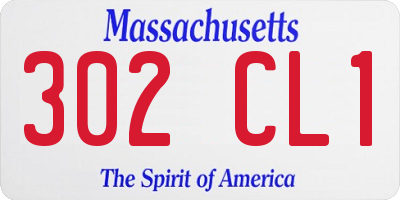 MA license plate 302CL1