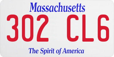 MA license plate 302CL6