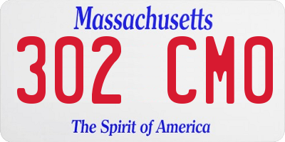 MA license plate 302CM0