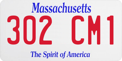 MA license plate 302CM1