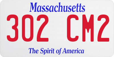 MA license plate 302CM2
