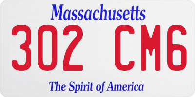 MA license plate 302CM6