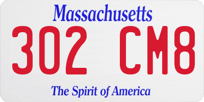 MA license plate 302CM8