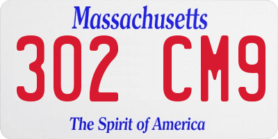 MA license plate 302CM9