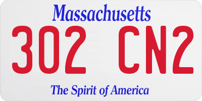 MA license plate 302CN2