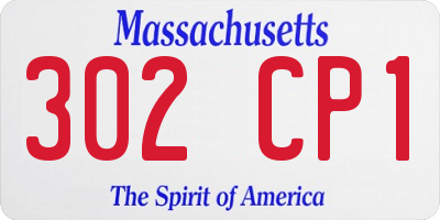 MA license plate 302CP1