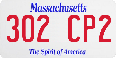 MA license plate 302CP2