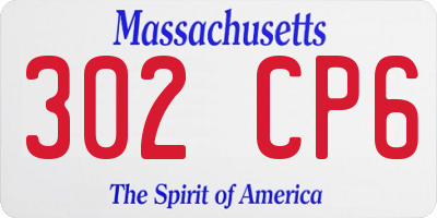 MA license plate 302CP6