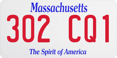 MA license plate 302CQ1