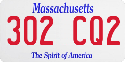 MA license plate 302CQ2