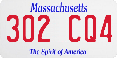 MA license plate 302CQ4