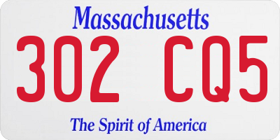 MA license plate 302CQ5