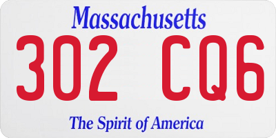MA license plate 302CQ6