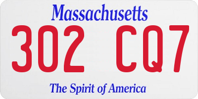 MA license plate 302CQ7