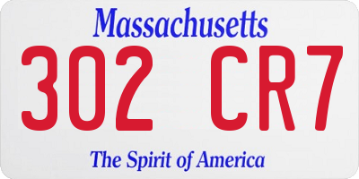 MA license plate 302CR7