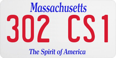 MA license plate 302CS1