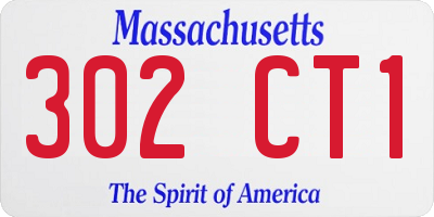 MA license plate 302CT1