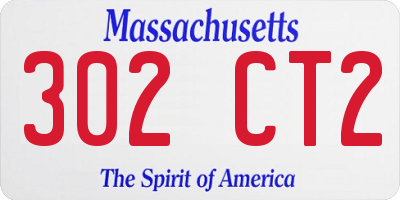 MA license plate 302CT2