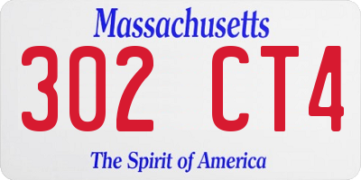 MA license plate 302CT4