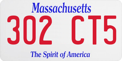 MA license plate 302CT5