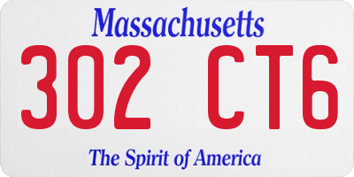 MA license plate 302CT6