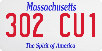 MA license plate 302CU1