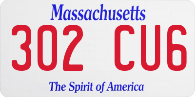 MA license plate 302CU6
