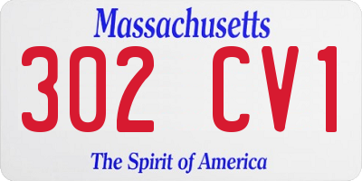 MA license plate 302CV1
